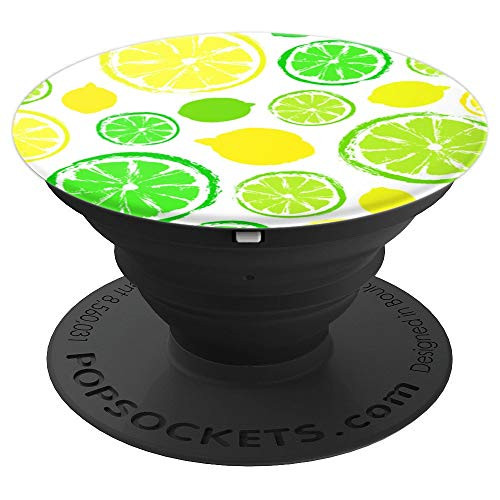 Green Lime, Yellow Lemon, Citrus Fruits, Cute - PopSockets Grip and Stand for Phones and Tablets