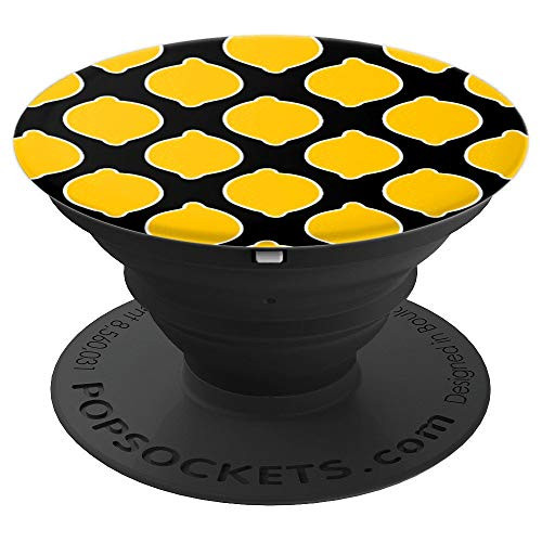 Cute Lemon Pattern in Bright Yellow and Black - PopSockets Grip and Stand for Phones and Tablets