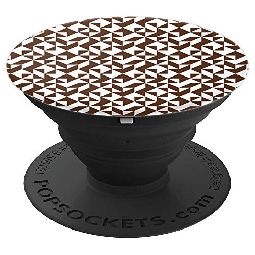 Dark Brown Intricate Geometric Design Pop Socket - PopSockets Grip and Stand for Phones and Tablets