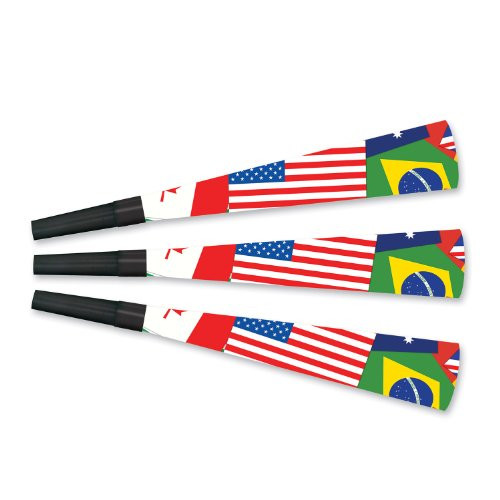 Beistle 66612 100-Piece International Horns, 9-Inch