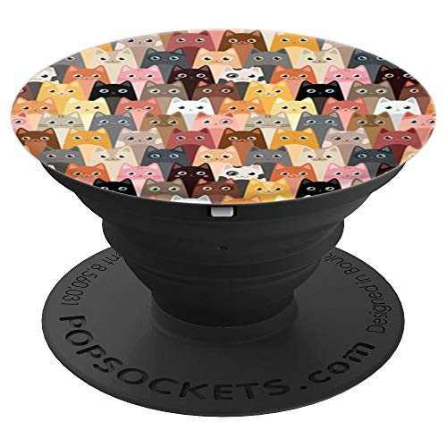 Colorful Cat Large Eyes Funny Pattern Design - PopSockets Grip and Stand for Phones and Tablets