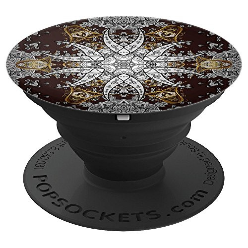 Copper Brown Mandala India Indian Far East Pattern Intricate - PopSockets Grip and Stand for Phones and Tablets