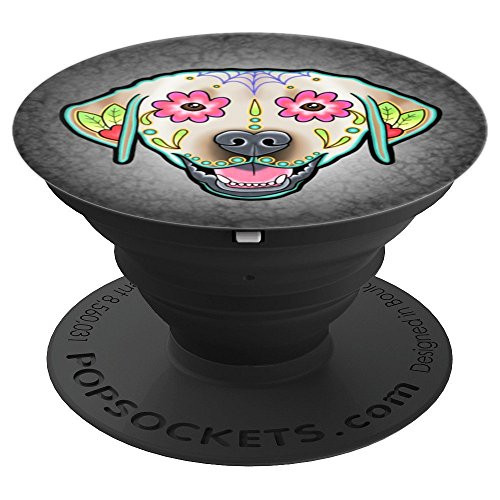 Labrador Retriever - Day of the Dead Sugar Skull Yellow Lab - PopSockets Grip and Stand for Phones and Tablets