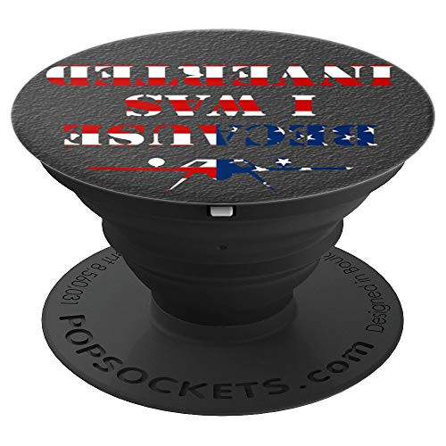Because I Was Inverted American USA Flag Blue F-14 Tomcat PopSockets Grip and Stand for Phones and Tablets
