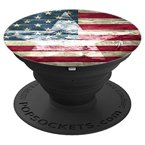 Brown American Flag Star Grip Patriotic Grip - PopSockets Grip and Stand for Phones and Tablets