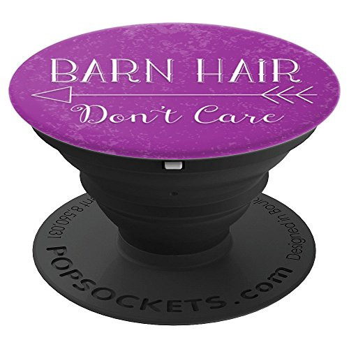 Purple Barn Hair Don't Care Horse Equestrian Pop Socket - PopSockets Grip and Stand for Phones and Tablets