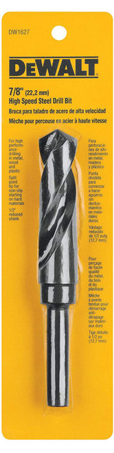 DEWALT DW1627 7/8-Inch Black Oxide 1/2-Inch Reduced Shank Twist Drill Bit