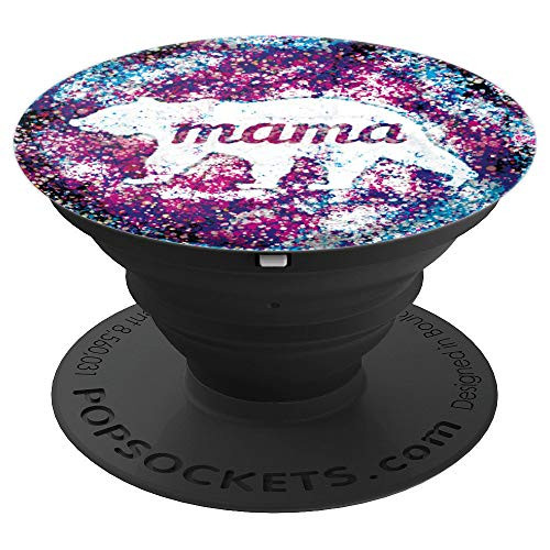 MAMA-BEAR Pop-Socket Grip Purple-Blue Gift for Mothers-Day - PopSockets Grip and Stand for Phones and Tablets