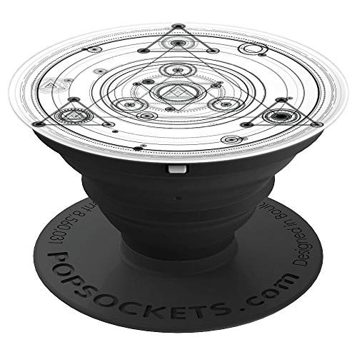 Alchemy and sacred geometry black and white Pop Socket - PopSockets Grip and Stand for Phones and Tablets