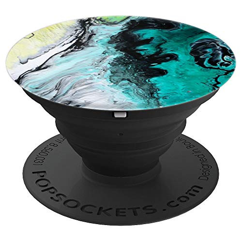 Turquoise White Black Marble Pop Socket - Marble Pattern - PopSockets Grip and Stand for Phones and Tablets