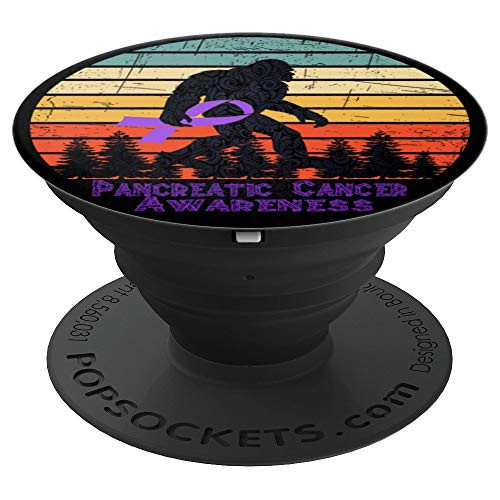 bigfoot carry purple pancreatic cancer ribbon - PopSockets Grip and Stand for Phones and Tablets
