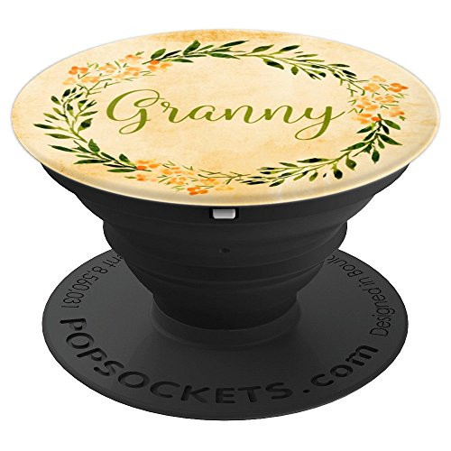 Blessed Granny Floral Wreath Yellow Best Grandma Ever Gift - PopSockets Grip and Stand for Phones and Tablets