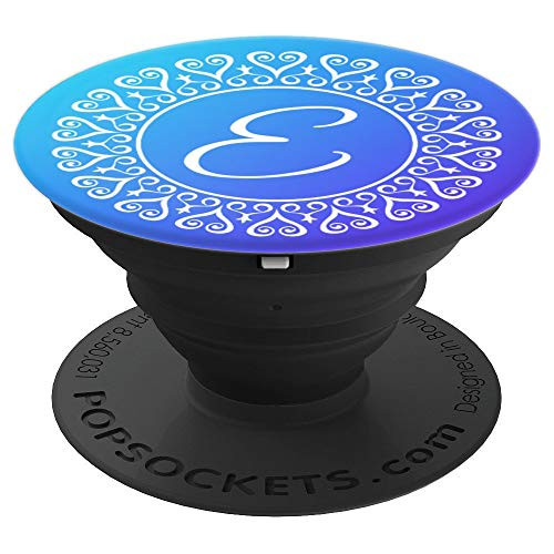 Cute Teal Purple Gradient Monogram E Initial Letter Name - PopSockets Grip and Stand for Phones and Tablets