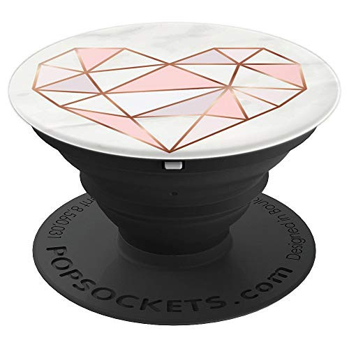 Pop Socket Marble Pink Heart Geometric - PopSockets Grip and Stand for Phones and Tablets