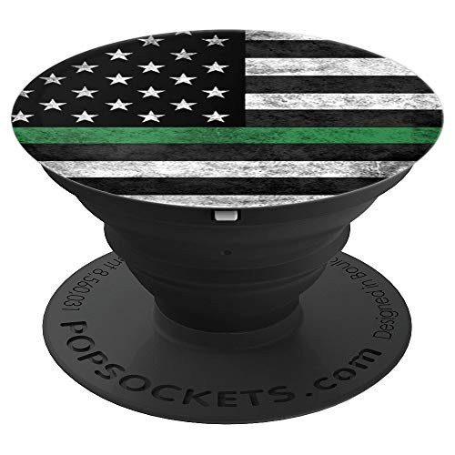 American Flag Grip Thin Green Line Military USA Army - PopSockets Grip and Stand for Phones and Tablets