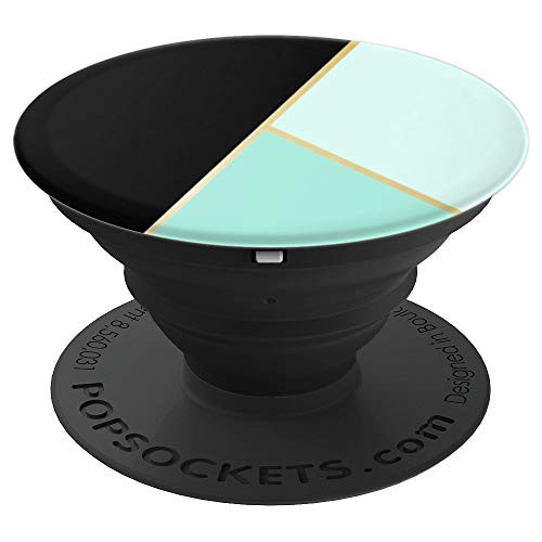Geometric Pop Socket - Black Gold Green Teal - PopSockets Grip and Stand for Phones and Tablets
