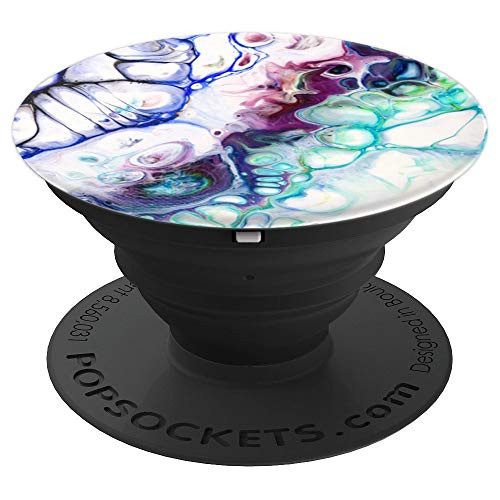 Pretty Purple Green White Marble Swirl Agate - PopSockets Grip and Stand for Phones and Tablets