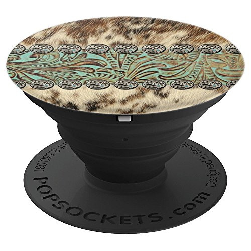 boho cowgirl fashion cowboy print western country teal green - PopSockets Grip and Stand for Phones and Tablets