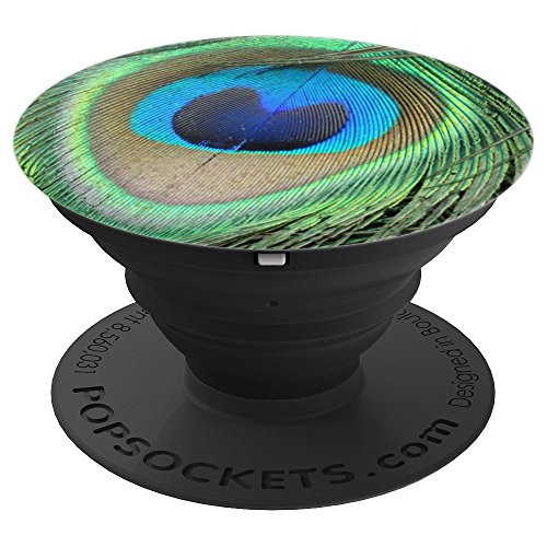 Peacock Feather Bird Blue Green Nature - PopSockets Grip and Stand for Phones and Tablets Peacock Feather Bird Blue Green Nature - PopSockets Grip and Stand for Phones and Tablets