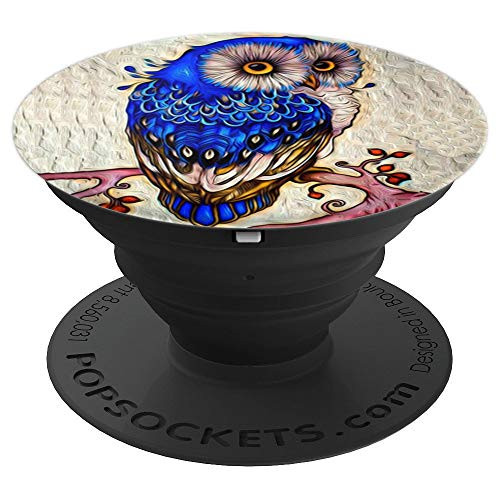 Cute Owl Pop Socket Blue Art Paint - PopSockets Grip and Stand for Phones and Tablets Cute Owl Pop Socket Blue Art Paint - PopSockets Grip and Stand for Phones and Tablets