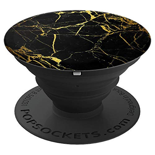 Marbled Black And Golden Design - Marbled Grip - PopSockets Grip and Stand for Phones and Tablets