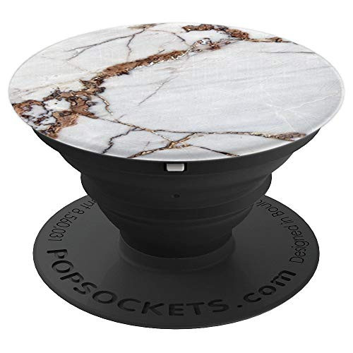Chic White Gray Gold Brown Marble Granite Classic - PopSockets Grip and Stand for Phones and Tablets