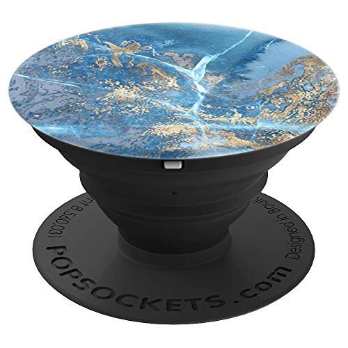 Golden Blue Chic Marbled Design - PopSockets Grip and Stand for Phones and Tablets