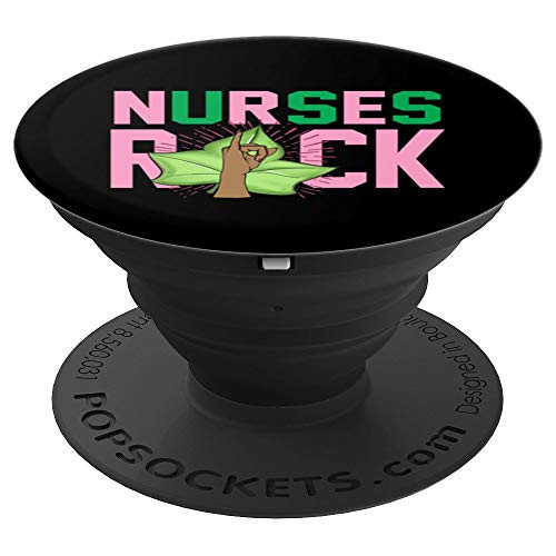 1908 - Pink and Green - AKA Nurses - Sorority Gifts - PopSockets Grip and Stand for Phones and Tablets