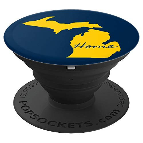 Michigan Home State Pride Blue and Yellow - PopSockets Grip and Stand for Phones and Tablets