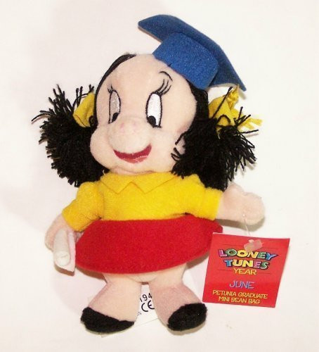 Warner Bros A Looney Tunes Year: 6" Petunia Graduate Mini Bean Bag (June 2000)