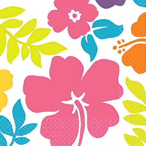 Amscan Hibiscus Party Beverage Napkins | 6 Ct.