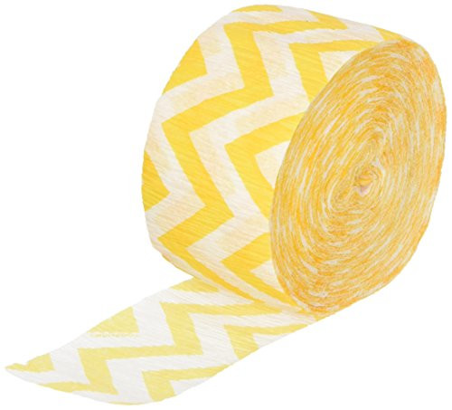 Amscan Chevron Crepe Streamer | Sunshine Yellow | Party Decor | 12 Ct.