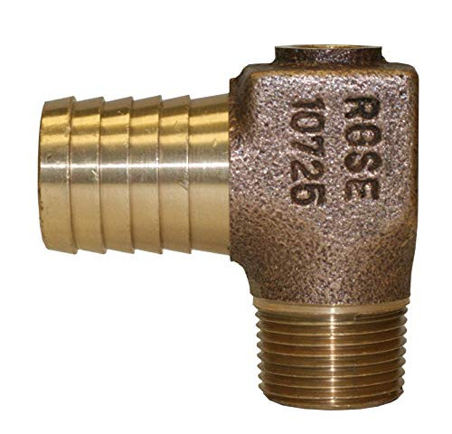 Merrill MFG RGSE10725 1" x 3/4" Red Brass Ground Source Elbow with 1/4" Tap, Brass, 2.53 x 2.44 x 1.18