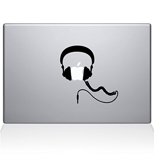 The Decal Guru Headphones MacBook Decal Vinyl Sticker - 11" MacBook Air - Black (1081-MAC-11A-BLA)