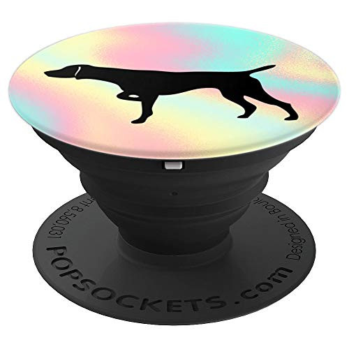 German Shorthair Pointer pink, yellow, cyan grip dog - PopSockets Grip and Stand for Phones and Tablets