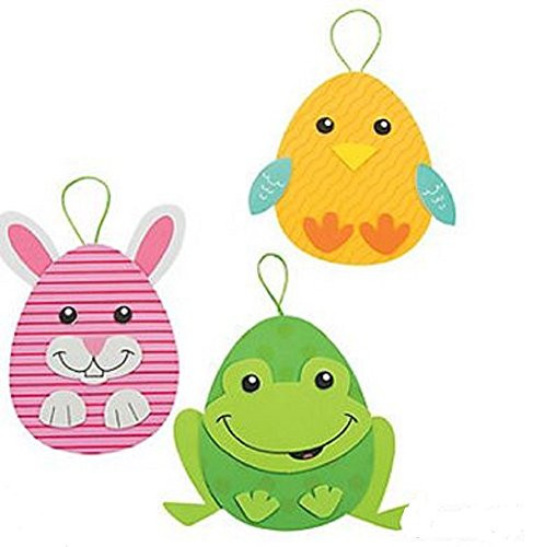 Fun Express Foam Easter Egg Character Ornament Craft Kit (24-Pack)