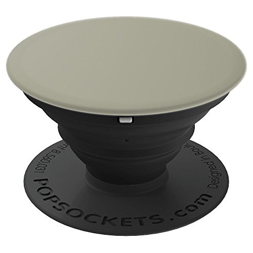 Cement gray brown Putty Color Solid Hue Plain  - PopSockets Grip and Stand for Phones and Tablets