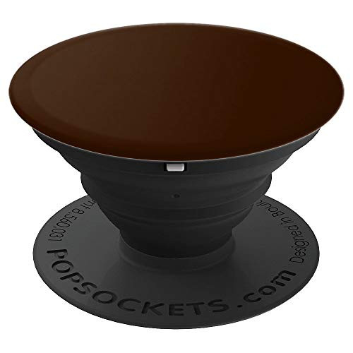 Deep Chocolate Brown Dark Brown Color Solid Hue Plain - PopSockets Grip and Stand for Phones and Tablets