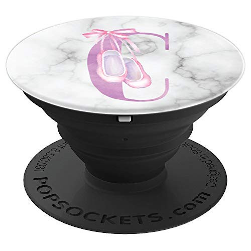 Ballerina Dance Purple Marble Monogram Name Initial Letter C - PopSockets Grip and Stand for Phones and Tablets