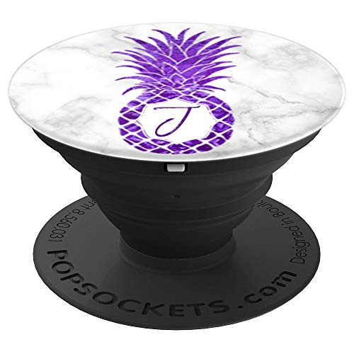 Initial J Gift Purple Pineapple PopSocket With The Letter J - PopSockets Grip and Stand for Phones and Tablets