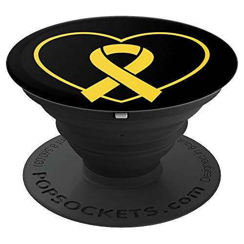 Childhood Cancer Awareness Products Yellow Ribbon Gift - PopSockets Grip and Stand for Phones and Tablets