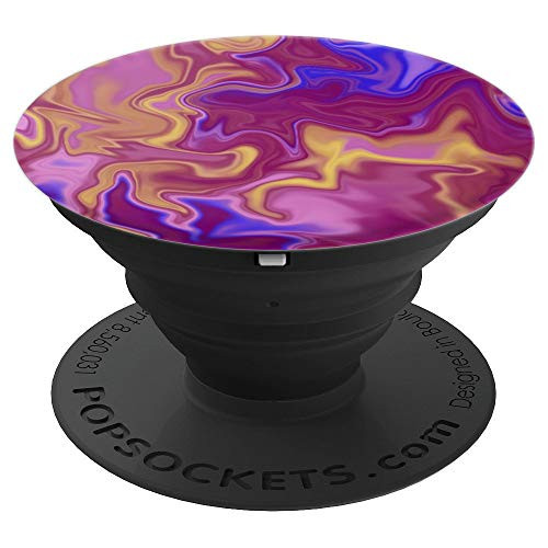 Marbleized Pattern Of Pinks Yellows Blues Colors - PopSockets Grip and Stand for Phones and Tablets