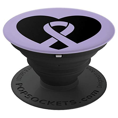 Hodgkin's Lymphoma Awareness Products Purple Ribbon Gift - PopSockets Grip and Stand for Phones and Tablets