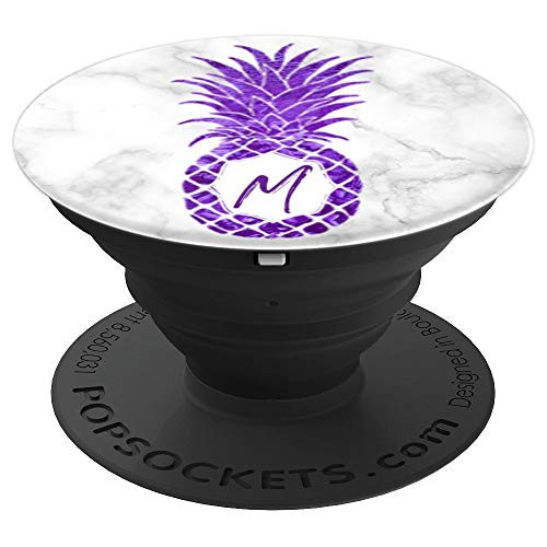 Initial M Gift Purple Pineapple PopSocket With The Letter M - PopSockets Grip and Stand for Phones and Tablets