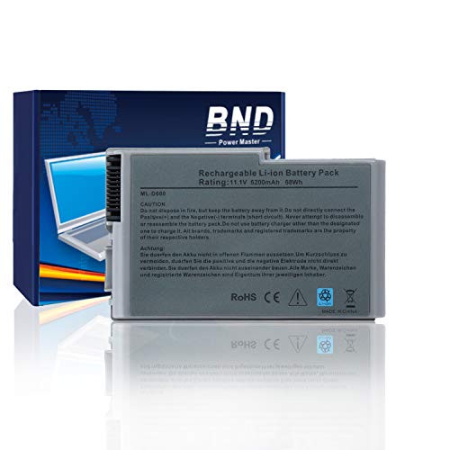 BND Laptop Battery for Dell Latitude D600 D505 D610 D520 D500 D510 D530 / Inspiron 600M, fits P/N C1295 6Y270 3R305-24 Months Warranty [6-Cell 5200mAh/58Wh]