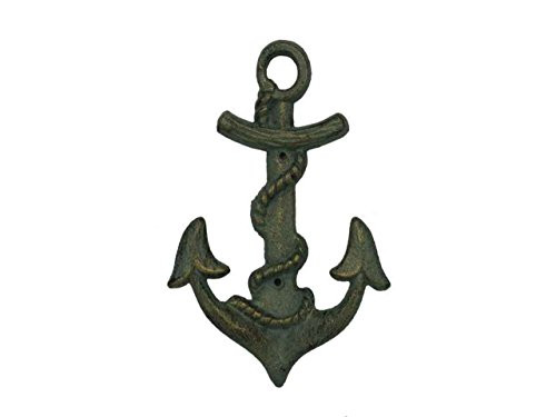Hampton Nautical  Decorative Cast Iron Wall Decor Anchor Hook, Antique Bronze