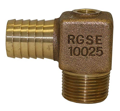 Merrill MFG RGSE10025 1" Red Brass Ground Source Elbow with 1/4" Tap, Brass, 2.87 x 2.45 x 1.41