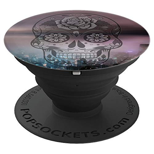 Skull Mexican in Purple - Sugar Skulls - Calavera - PopSockets Grip and Stand for Phones and Tablets