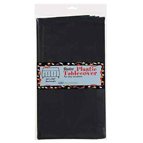 Darice Bulk Buy DIY Plastic Table Cover Rectangle Velvet Black 54 x 108 inches (6-Pack) 1140-79
