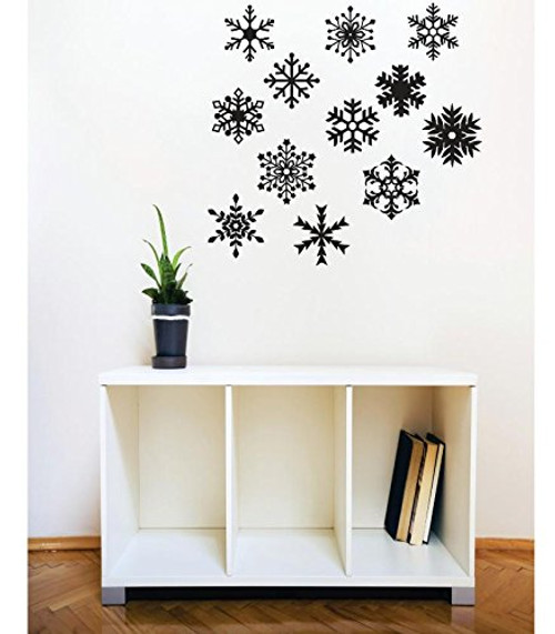 Design with Vinyl RE 1 C 2444 Snowflake Image Quote Vinyl Wall Decal Sticker, 8 x 8", Black Design with Vinyl RE 1 C 2444 Snowflake Image Quote Vinyl Wall Decal Sticker, 8 x 8", Black